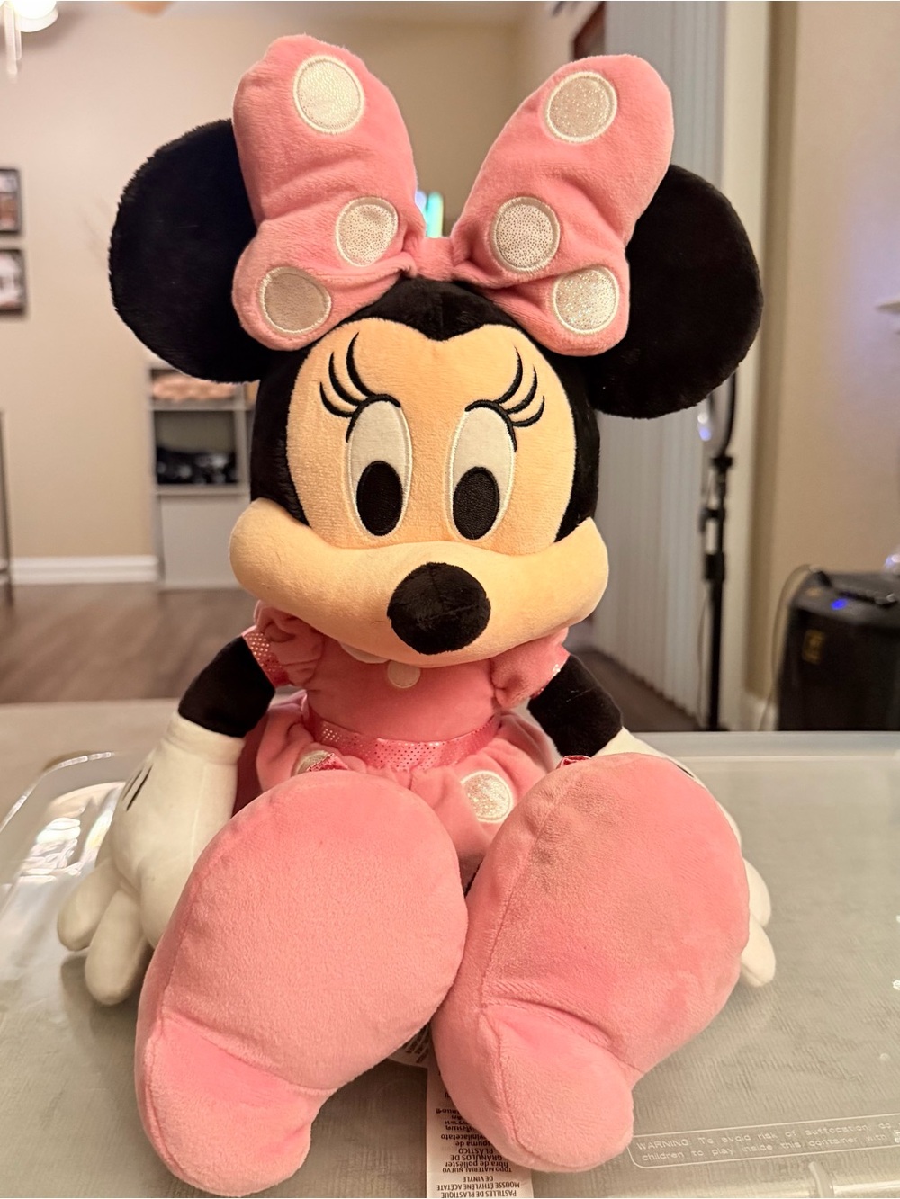 Disney Minnie Mouse Plush Stuffed Animal Pink Dress Mickey Mouse & Friends 20 in